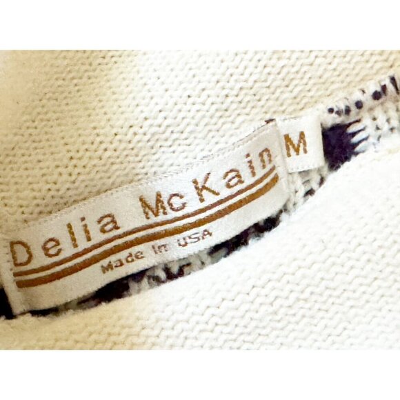 Vintage DELIA McKAIN Roll Collar Southwest Inspired Sweater Tunic 80s / 90s Sz M - Picture 6 of 8